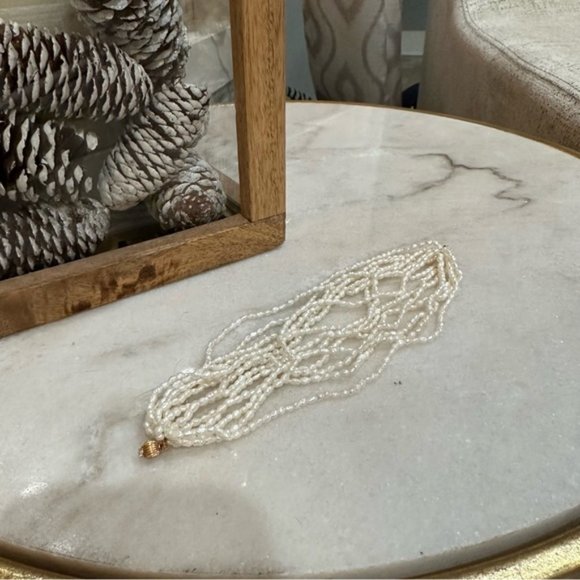 Harber Co | Antique 14k solid gold multiple strand Rice Pearl Bracelet - Picture 9 of 9